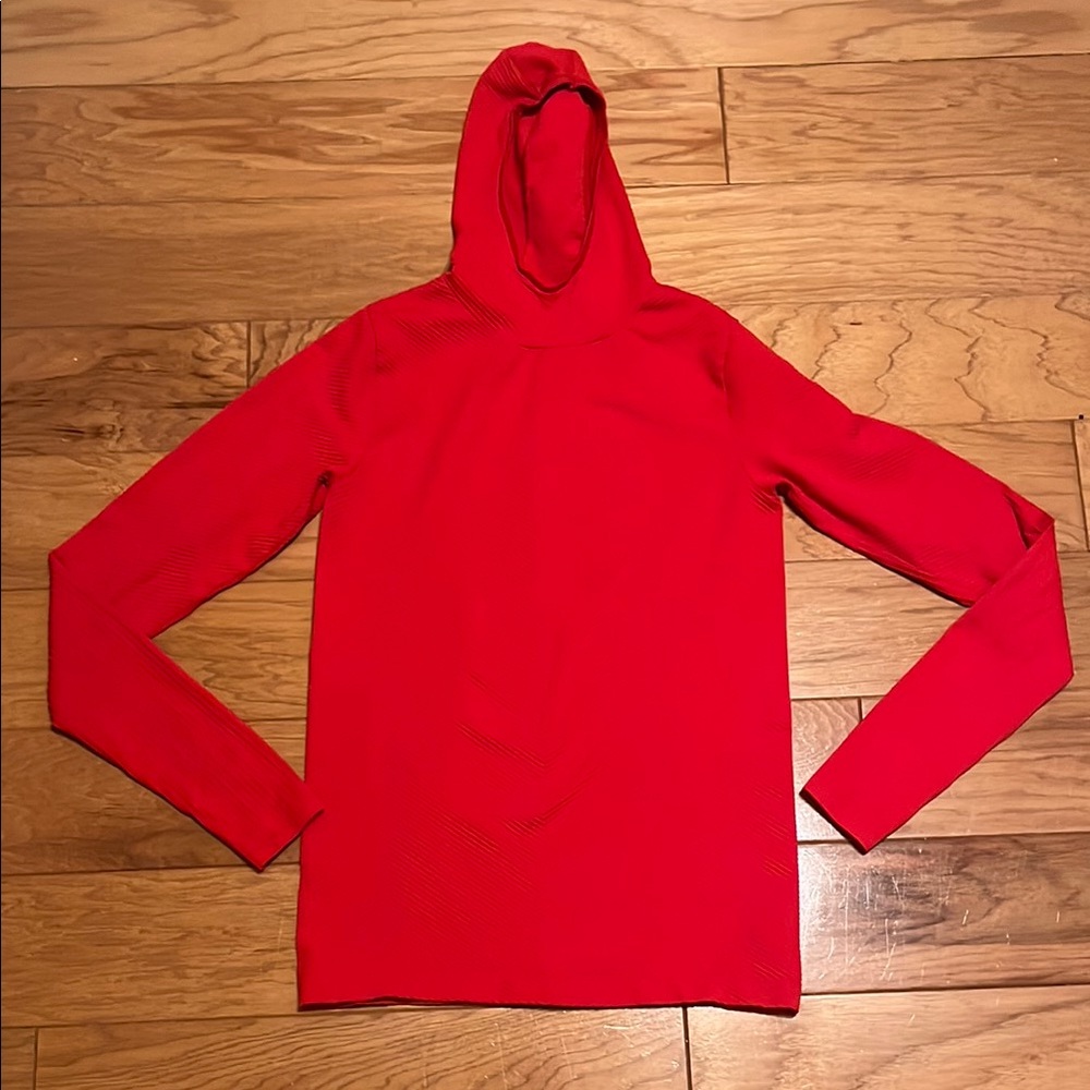 Athleta Women's Long Sleeve Red Hoodie Tee